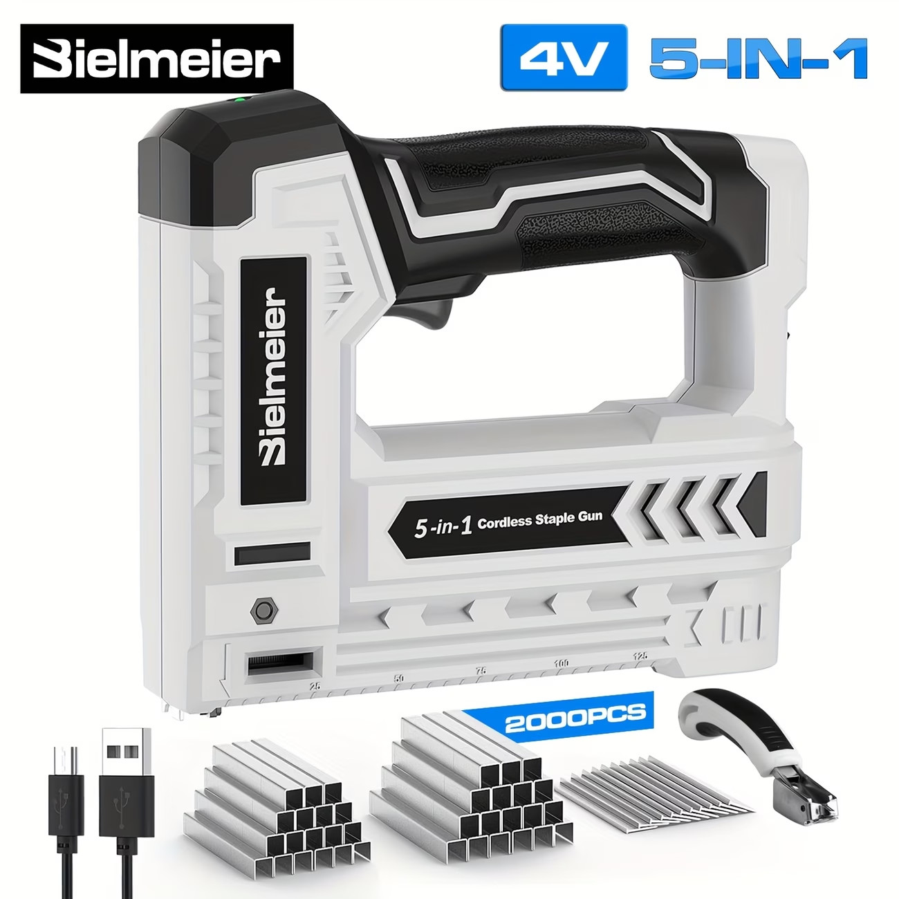 Bielmeier Cordless 2-in-1 Stapler/ Nailer w/ Battery 2000pcs