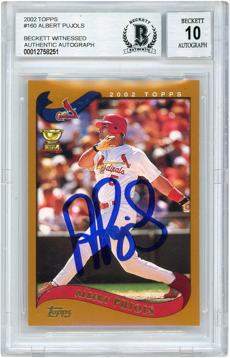 ハトアリ　エース　ユリウス　ポストカード　　藤丸豆ノ介さん Albert Pujols Cardinals Signed 2002 Topps BAS Auth 10 Trading Card