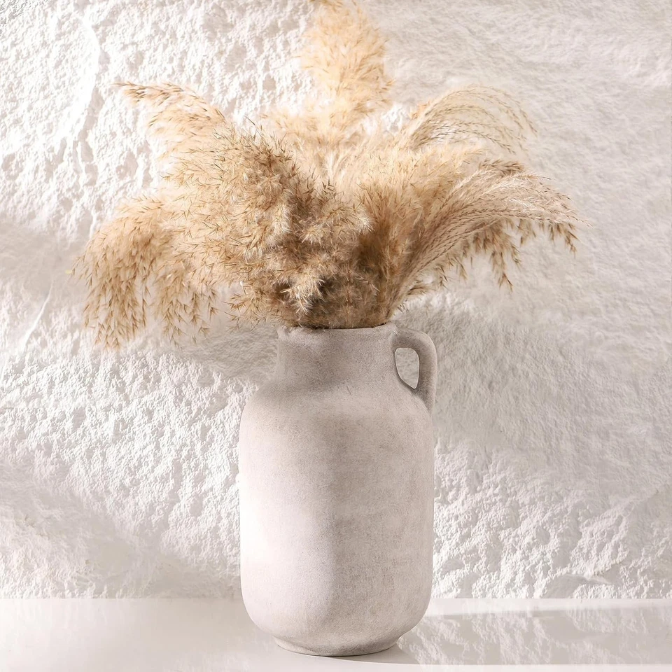 Ceramic Vase Home Decor - 9.7-inch Large White Country Style Tabletop Vase - Image 3 of 4