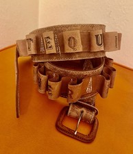 Cinturón de cuero Herradura vintage raro mini botella de chupito estilo munición