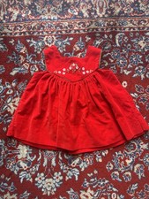 Vintage Floral Velvet Red Sleeveless Baby Dress 24 months