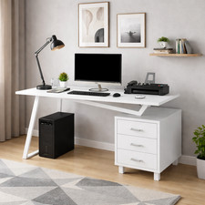 Yokawe Scrivania In Legno 70x40 Cm, Salvaspazio Con Piano Ispessito, Bianca - Scrivania Per Computer E Bambini, Portata 150 Kg - 4