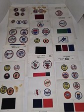 41 Piece Lot Vintage Mixed Sport Team Patches Made in 1980's, Embroidered