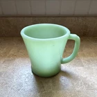 Fire-King Jadeite Green Glass Mug w/ Handle Oven Safe 12 oz One-Piece