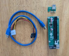 PCI-E GPU Riser PCIE X1 to PCIE X16 Riser Molex Powered 12 pk. cables included 