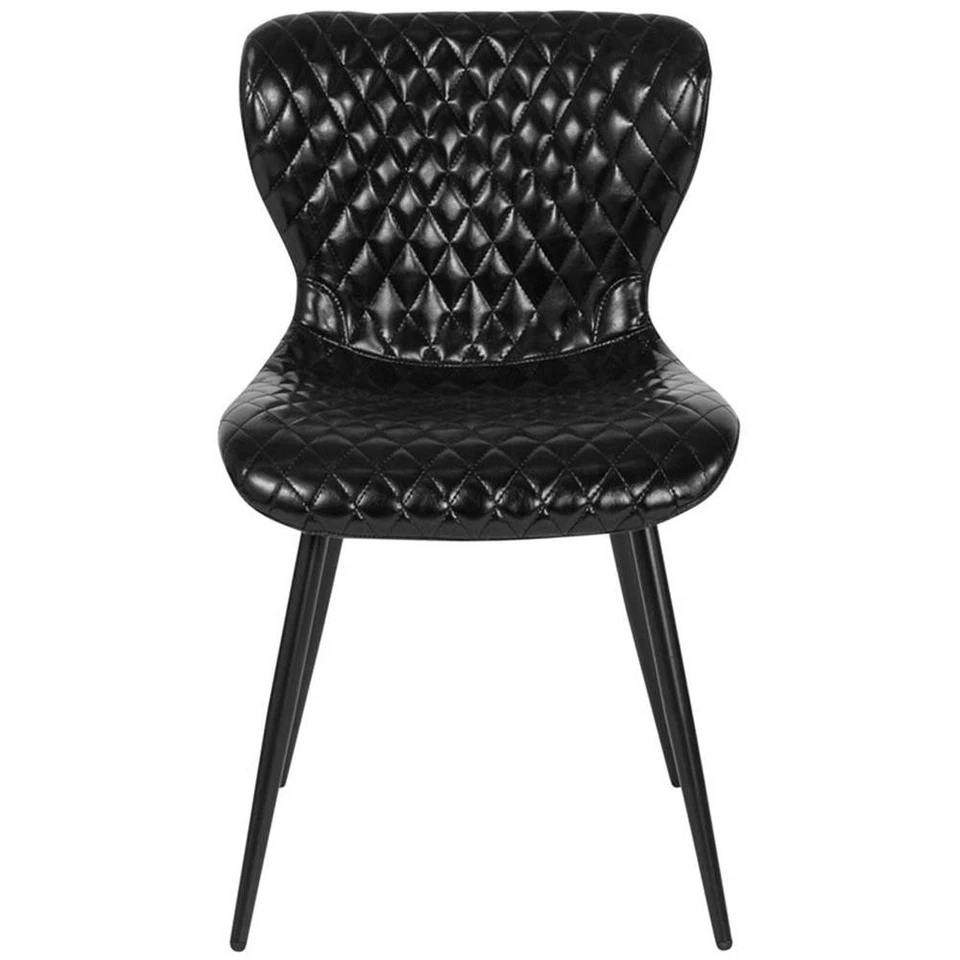 Silla auxiliar de comedor Flash Furniture Bristol de cuero sintético en negro Foto 2 de 4