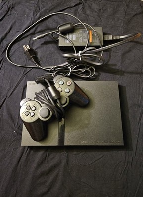 Playstation 2 Slim (parts or repair ONLY) SCPH-70012 power cable and controller
