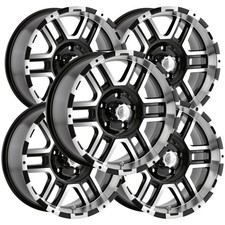 Set Of 5 Ion 179 16x8 5x4.5 10mm Blackmachined Wheels Rims 16 Inch