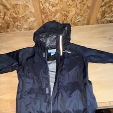 Columbia Hooded Full Zip Nylon Windbreaker Jacket Navy Unisex Kids M