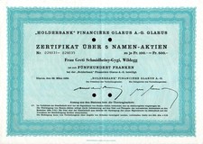 Holderbank Financiere Glarus A.-G. 1958 500 CHF