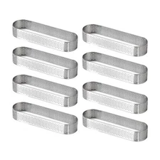 8Pcs Oval Tartlet MoldsFrench Dessert Mousse Fruit Pie Tart Quiche Cake