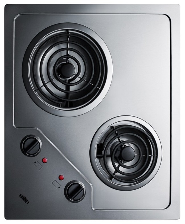Summit CR2B122 2-Burner Stainless Steel Electric Cooktop