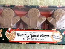 Gingerbread Man Shaped Bar Soap Guest Soaps Christmas  set of 3 Scented