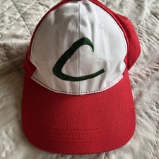Pokemon Ash Ketchum Style Youth Baseball Cap Red White Adjustable Hat