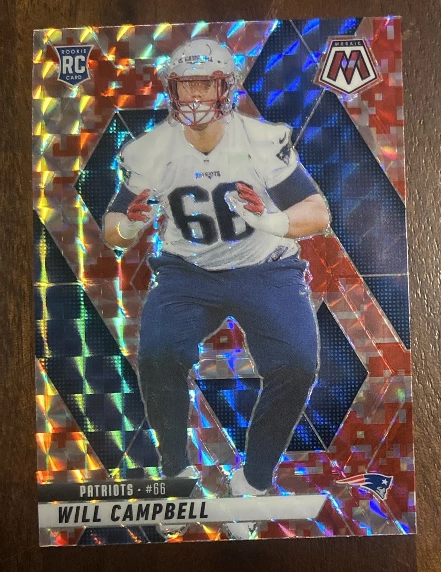 2025 Panini Mosaic #378 Will Campbell (RC) Red Camo Mosaic Prizm - MINT