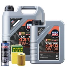 Motoröl 0W30 LIQUI MOLY Top Tec 4310 6L +MANN Ölfilter +Spülung