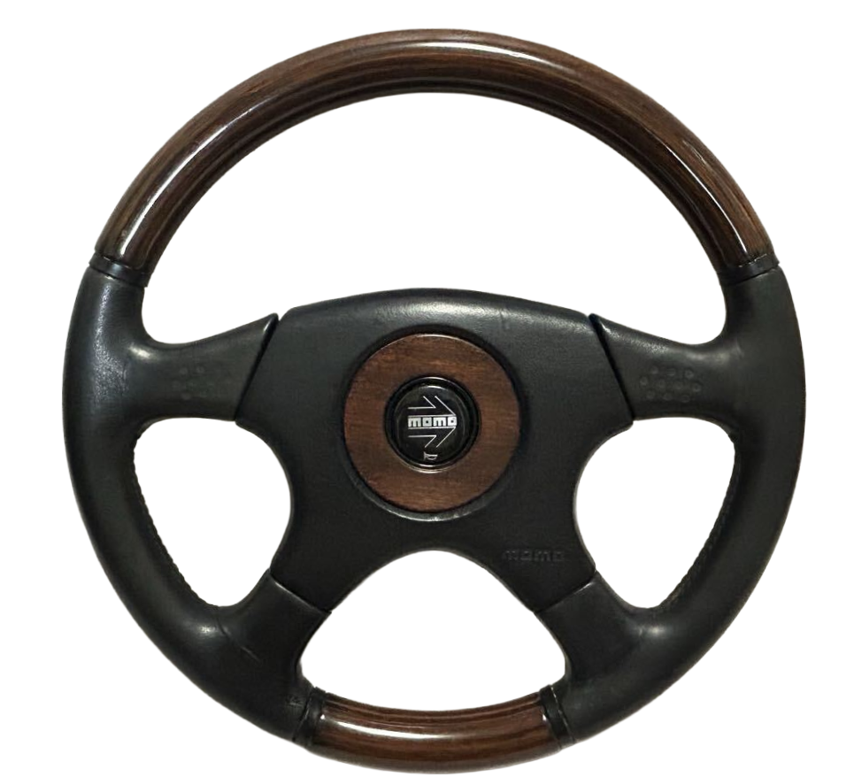 MOMO Olympic III Wood Leather Steering Wheel 360mm JDM Toyota Land