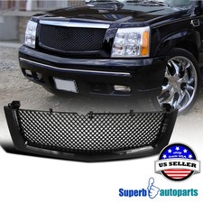 Fits 2002-2006 Cadillac Escalade Abs Mesh Grill Hood Grille Glossy Black