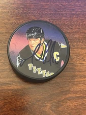 Mario Lemieux Pittsburgh Penguins Autographed Puck W/ JSA COA NO RESERVE