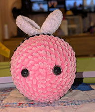 Handmade Crocheted Pink Bunny Plush Stuffed Animal, Mini Under 6in, Ages 3-5