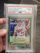 2015 Topps Chrome Byron Buxton Rc Green Refractor Gold Auto Psa 9
