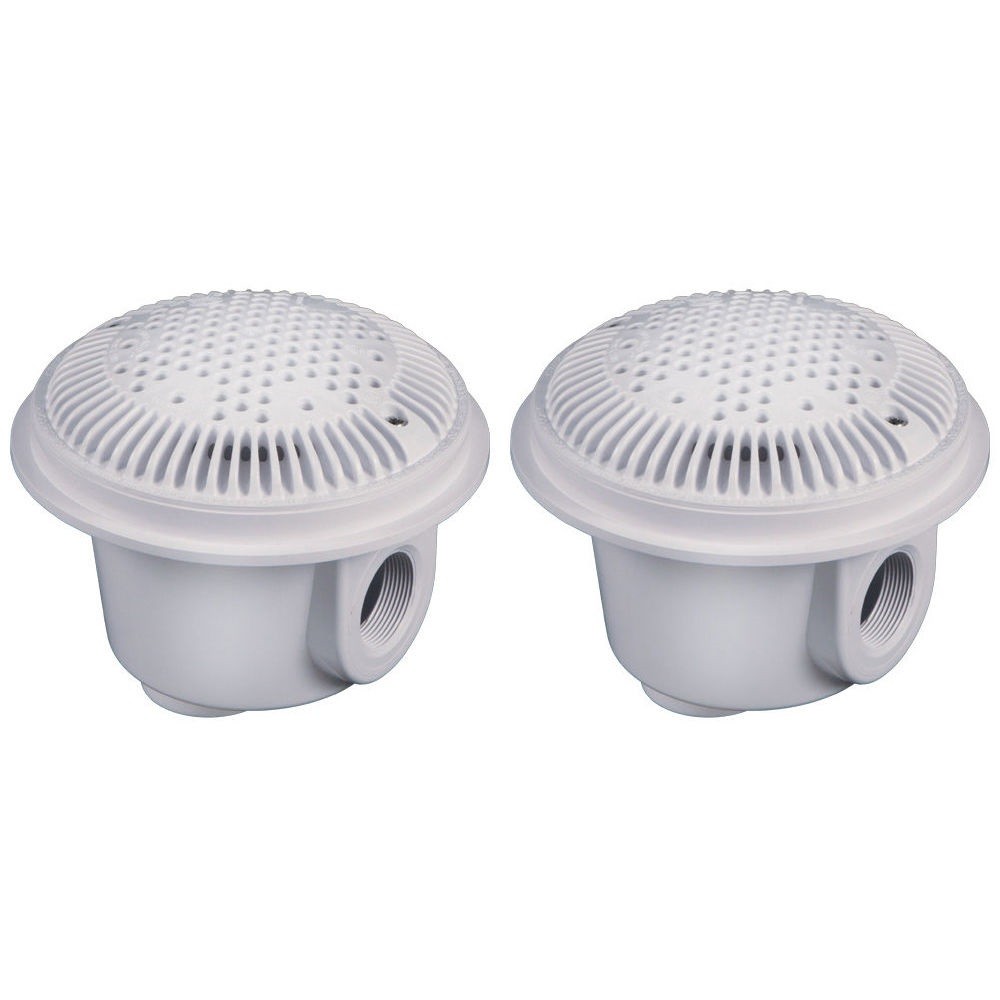 Hayward WG1054AVPAK2 8"" Suction Outlet for Concrete Pools - White Pack of 2