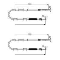 2X Bosch Handbremsseile Passend FüR Fiat Doblo Opel Combo Links+Rechts