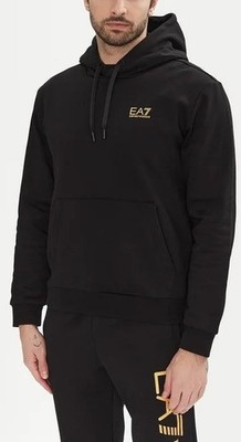 EA7 Emporio Armani Hoodie Schwarz Logo Gold 7M000570