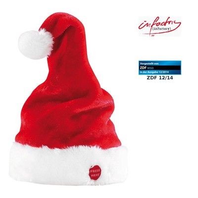 infactory Weihnachtsmütze: Singende und tanzende Nikolausmütze