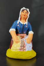 Delattre Santon en Argile  " Lavandière " crèche de  Noël