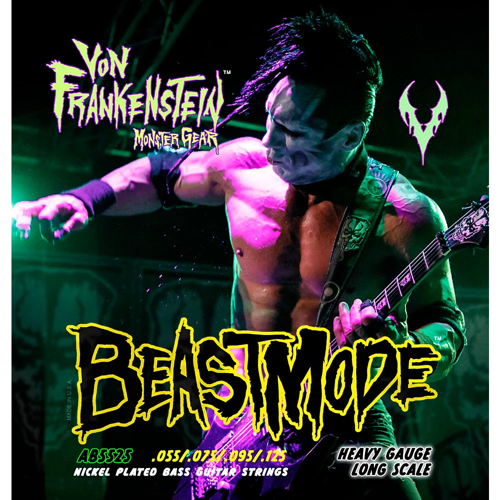 Von Frankenstein Monster Gear BeastMode Nickel Plated Bass Strings Heavy 55-125 4190₽