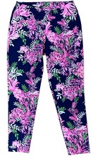 Lily Pulitzer Women's Luxletic Cross Golf Pants Blue/Pink Floral Size 12 Pockets