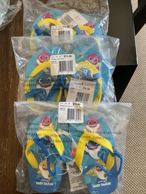 New Nickelodeon Baby Shark Flip Flop Sandals with Ankle Strap Size sm/med/lg