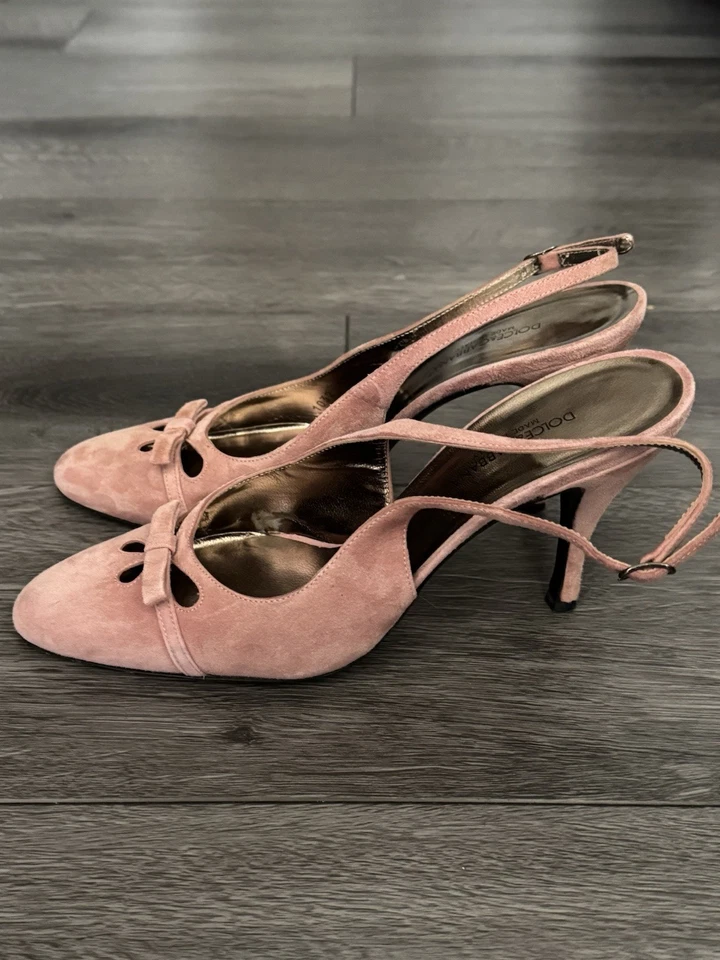 Dolce & Gabbana Vero Cuoio / con honda/tacón/rosa claro/cuero 10/40 funciona pequeño Foto 3 de 4
