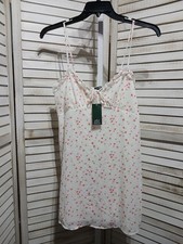 Wild Fable Womens Dress Size Large White Pink Floral Adjustable Straps Lined
