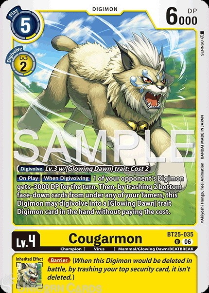 BT25-035 Cougarmon : Uncommon Digimon Card : BT25: Dual Revolution
