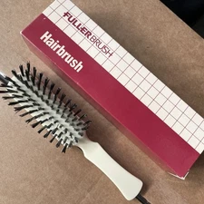 Vintage FULLER Brush Company Hair Brush Nylon Bristle Half Round 6 Rows-With Box