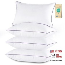 Pillows Size Set of Washable Supportive Full Size Bed Pillows with Standard 4