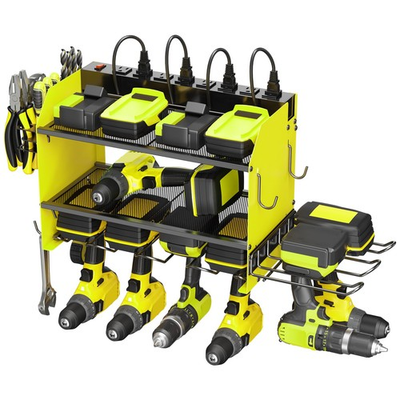 #ad #ad Modular Power Tool Organizer Wall Mount Charging Station Green 6 Drills Hold... $85.64