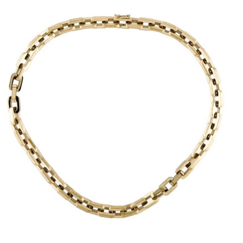 Eddie Borgo Chapado en Oro 12K Supra Eslabón Pulido Collar Cadena Collar Nuevo Foto 2 de 4