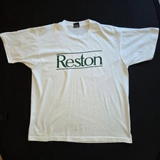 Vintage Reston Virginia T Shirt Screen Stars Best USA XL White Green