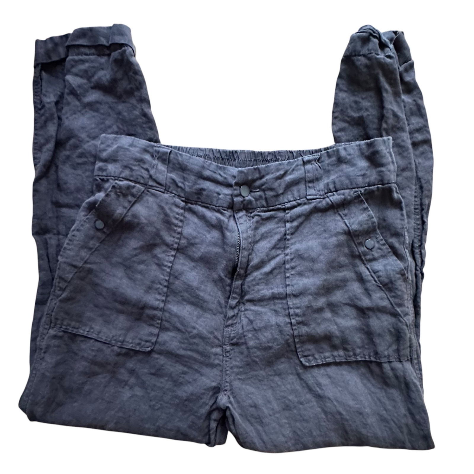 TAHARI x Womens 100% Linen Resort Wear Flowy Boho Pants Size XL