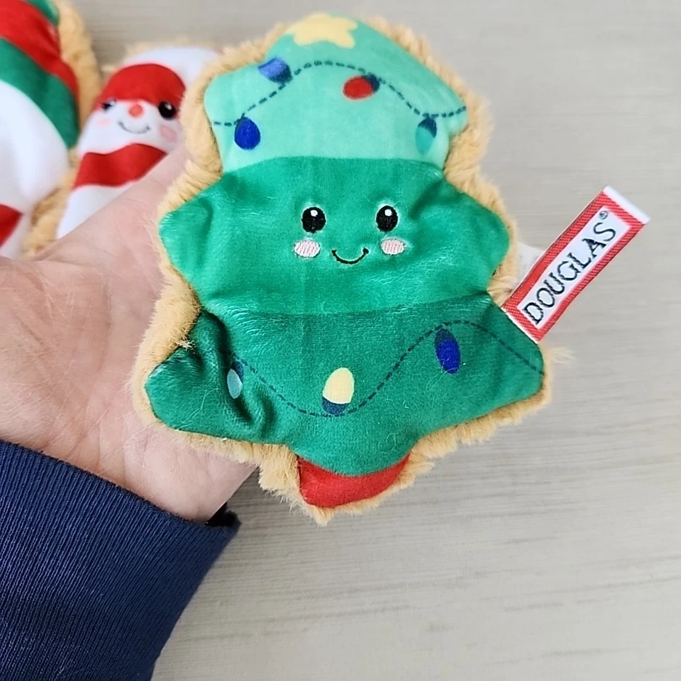 Douglas set of 4 snowman candy cane tree  Filled Mini Plushie 5" - Image 2 of 2