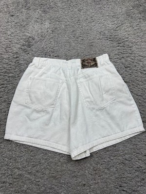 Vtg Express Shorts Women 13/14 White No4 EXP High Rise Relaxed Loose Fit Chino