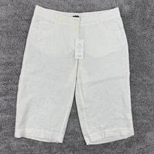 Eileen Fisher Linen Pants Womens M White NWT 5 Pocket Capri Coastal Wide Leg