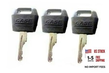 3Pcs Black Ignition Keys Replacement Key for Case IH Tractor Dozer Backhoe