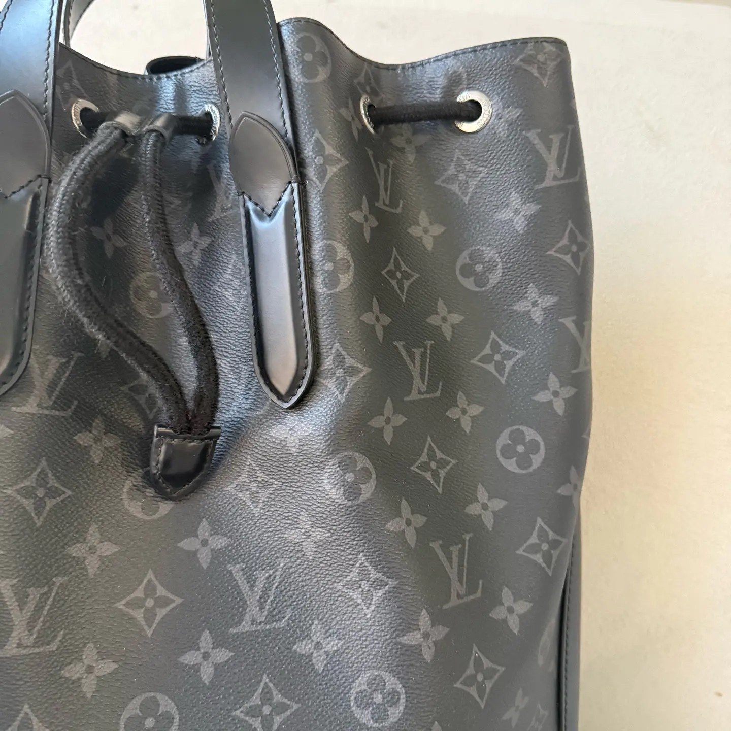 Authentic Sleek LV Eclipse Backpack Crafted Black… - image 7