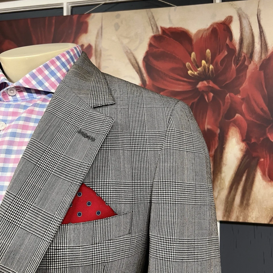 Vintage Nordstrom Suit Mens 40R Wool Pleated Cuffed Pants 33x29 Relaxed Straight - Image 4 of 4