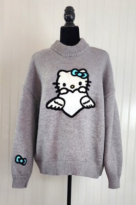 Hello Kitty Forever 21 X Sanrio Angel Gray Knit Sweater Women's