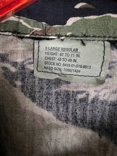 Camicia mimetica Tiger Stripe da uomo taglia XL mimetica militare TRUSPEC ~ emessa negli Stati Uniti BDU - Foto 4 di 13